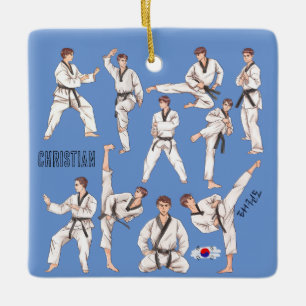 Taekwondo Korean Martial Arts 5 Tenets Ceramic Orn Ornament