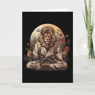 Taekwondo Lion Floral Mma Kickboxing Jiu-jitsu Lio Card
