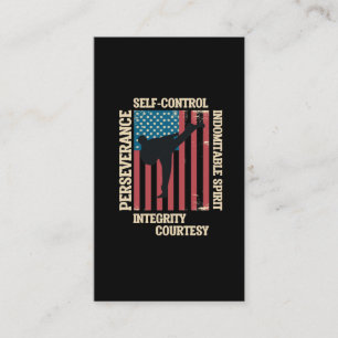 Taekwondo Martial Arts American Flag Self Defense Business Card
