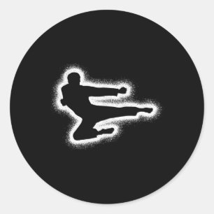 Taekwondo Martial Arts Boys Kids Men Karate  Classic Round Sticker