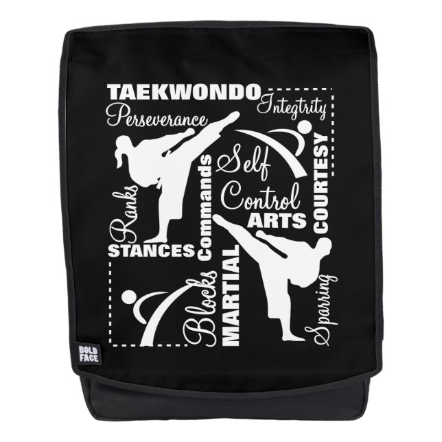 Taekwondo Martial Arts Sports Terminology Backpack (Front)
