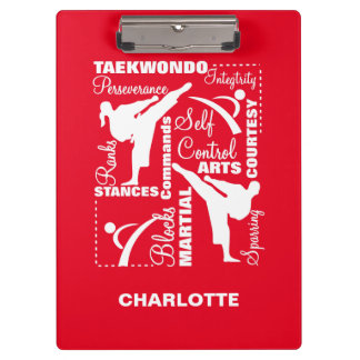 Taekwondo Martial Arts Sports Terminology Clipboard