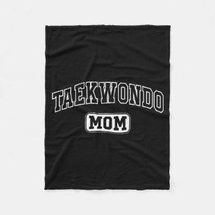 Taekwondo Mum Fun Athletic Lettering Mothers Day Fleece Blanket