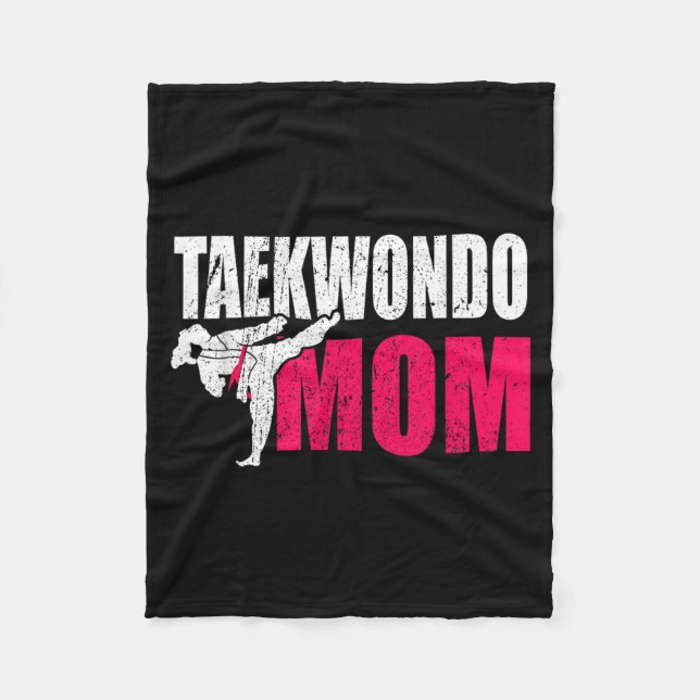 Taekwondo Mum Gift Fleece Blanket (Front)