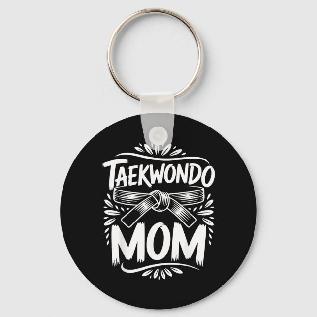 Taekwondo Mum T-Shirt2 Key Ring (Front)
