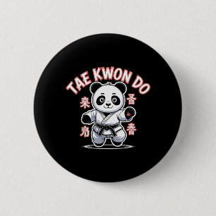 Taekwondo Panda Funny Korean Tkd 6 Cm Round Badge