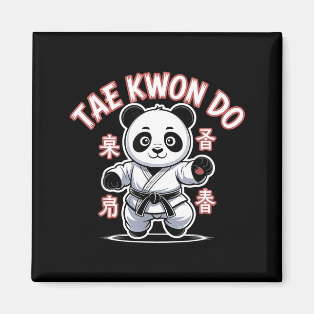 Taekwondo Panda Funny Korean Tkd Magnet (Front)