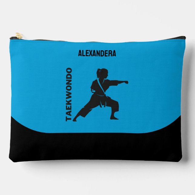 Taekwondo Player, Birthday Gift, Team Karate Accessory Pouch (Front)