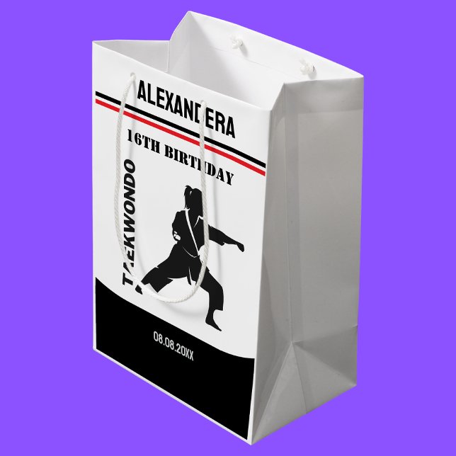 Taekwondo Player, Birthday Gift, Team Karate  Medium Gift Bag (Creator Uploaded)