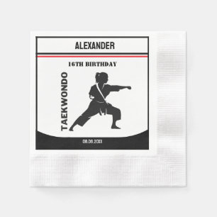 Taekwondo Player, Birthday Gift, Team Karate Napkin