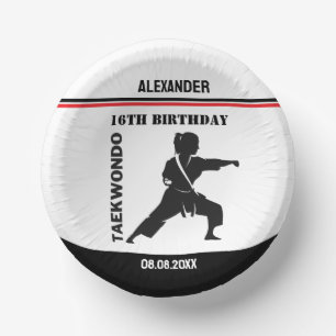 Taekwondo Player, Birthday Gift, Team Karate Paper Plate