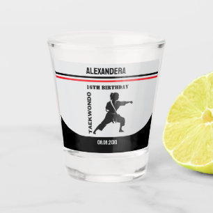 Taekwondo Player, Birthday Gift, Team Karate Shot Glass