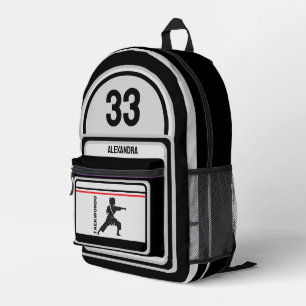 Taekwondo Player, Birthday Girl, Team Karate Printed Backpack