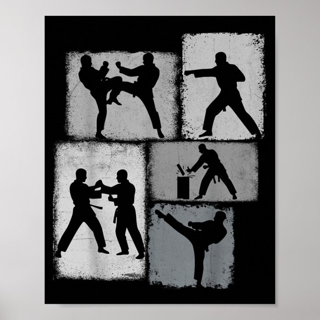 Taekwondo Practitioner Collage Men Kids Coach Poster (Front)