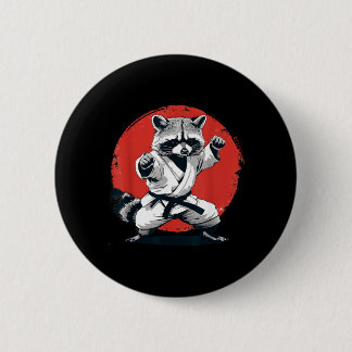 Taekwondo Racoon Kickboxing Animall Jiu-Jitsu 6 Cm Round Badge