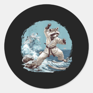 Taekwondo Racoon Kickboxing Animall Jiu-Jitsu Classic Round Sticker