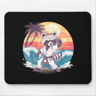 Taekwondo Racoon Kickboxing Animall Jiu-Jitsu Mouse Pad