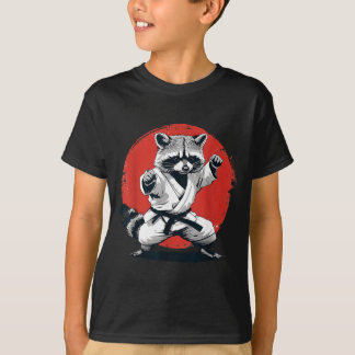 Taekwondo Racoon Kickboxing Animall Jiu-Jitsu T-Shirt