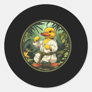 Taekwondo Rubber Duck Kickboxing Animal Jiu-Jitsu Classic Round Sticker
