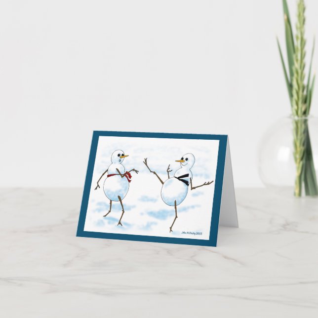 Taekwondo snowman holiday card (Front)