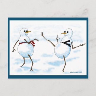 Taekwondo snowman postcard