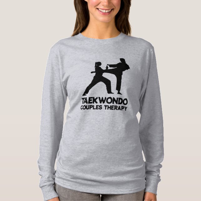 Taekwondo Sparring Couple's Therapy T-Shirt (Front)