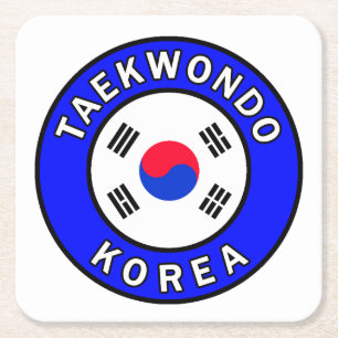 Taekwondo Square Paper Coaster