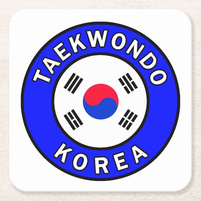 Taekwondo Square Paper Coaster (Front)