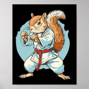 Taekwondo Squirrel Kung Fu Kickboxing Karate Marti Poster