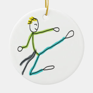 Taekwondo Stickman Ceramic Tree Decoration