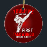 Taekwondo Tae Kwon Do Korean Self Defence Boys Ceramic Tree Decoration<br><div class="desc">Taekwondo Tae Kwon Do Korean Self Defence Boys Men Women Gift. Perfect gift for your dad,  mum,  papa,  men,  women,  friend and family members on Thanksgiving Day,  Christmas Day,  Mothers Day,  Fathers Day,  4th of July,  1776 Independent day,  Veterans Day,  Halloween Day,  Patrick's Day</div>