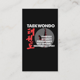 Taekwondo Tenets Martial Arts Tae kwon do Business Card