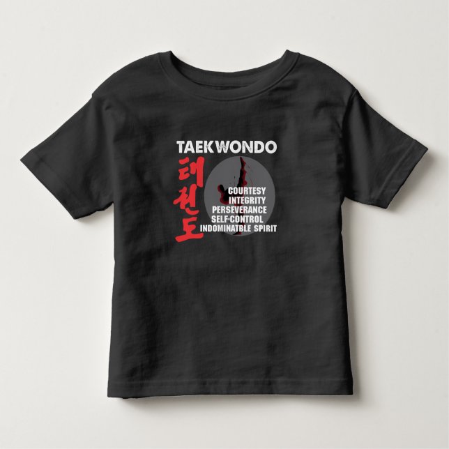 Taekwondo Tenets Martial Arts Tae kwon do Toddler T-Shirt (Front)