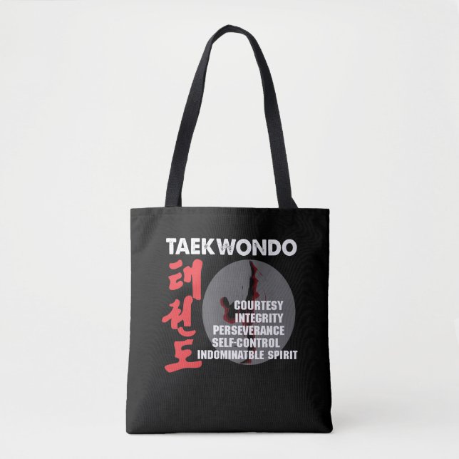 Taekwondo Tenets Martial Arts Tae kwon do Tote Bag (Front)