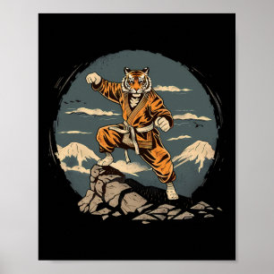 Taekwondo Tiger Mount Fuji Jiu-jitsu Kickboxing Ti Poster