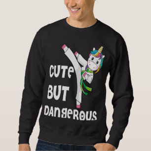 Taekwondo Unicorn  Cute But Dangerous Karate  Kids Sweatshirt