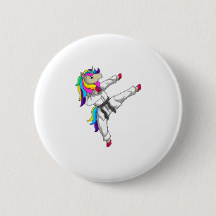 Taekwondo Unicorn Tae Kwon Do Martial Art Student  6 Cm Round Badge