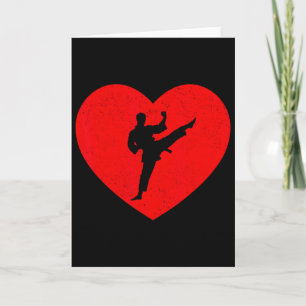 Taekwondo Valentine Heart Shape Taekwondo Lovers Card