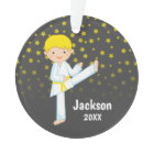 Taekwondo Yellow Belt Blonde Boy Personalised