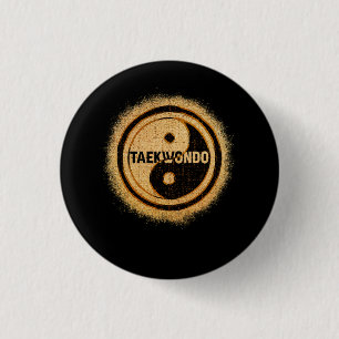 Taekwondo Yin Yang Chinese Tae Kwon Do Duality Mar 3 Cm Round Badge