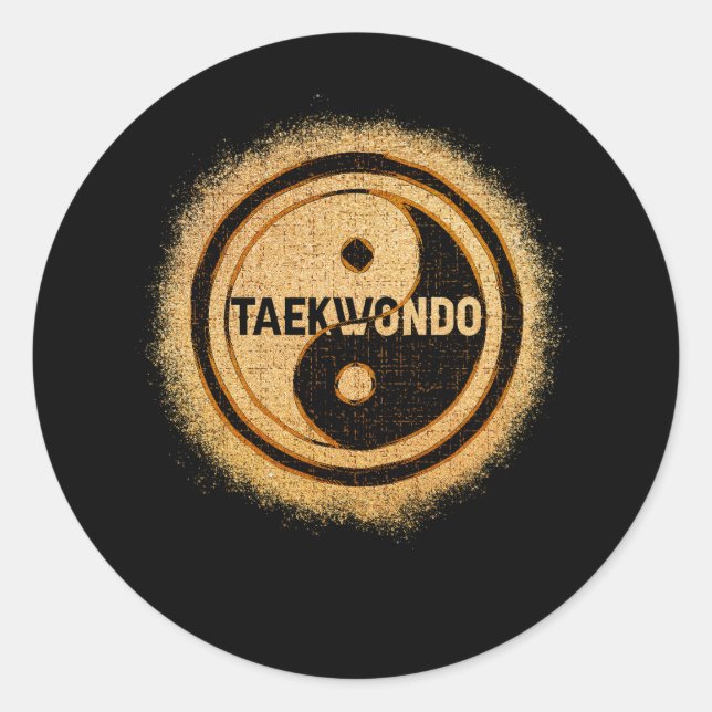 Taekwondo Yin Yang Chinese Tae Kwon Do Duality Mar Classic Round Sticker (Front)