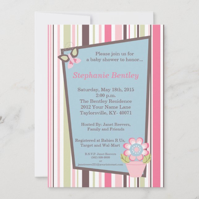 Taffy Butterfly  5x7 Invitation (Front)