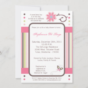 Taffy Spring Flower Floral Baby Shower Invitation