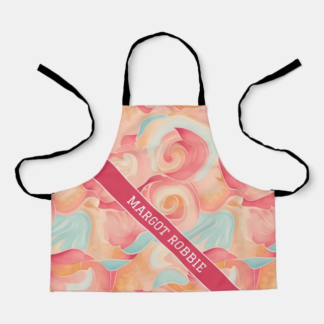 Taffy Watercolor Colourful Personalised Pattern Apron (Front)
