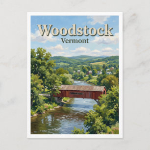 Taftsville Covered Bridge Woodstock Vermont Postcard