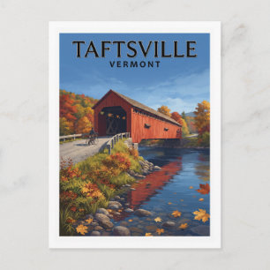 Taftsville Covered Bridge Woodstock Vermont Travel Postcard