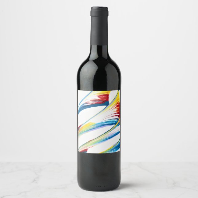 Tag Along 3 Striped Abstract Wine Bottle Label (Front)