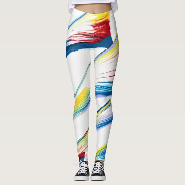 Tag Along 3 Wild Striped Abstract Leggings (Front)