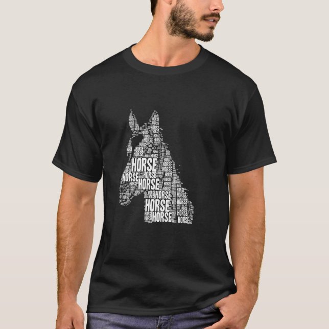 Tag Cloud Horse T-Shirt (Front)