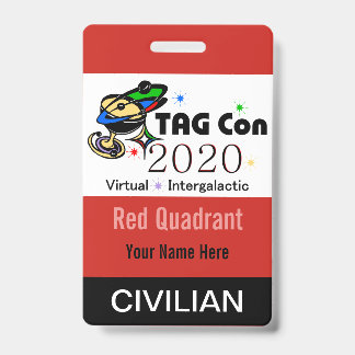 TAG Con 2020 - Red Quadrant - Civilian Badge ID Badge